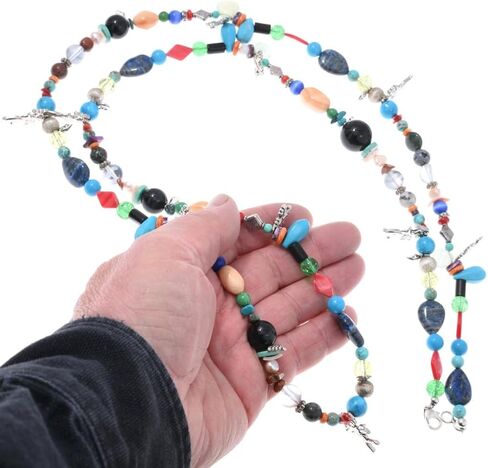 Alltribes Navajo Multicolor Treasure Beaded Charm Necklace Single 45 Inch Long Design That You Can Double Wrap 0085 in Kuwait