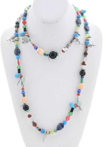 Alltribes Navajo Multicolor Treasure Beaded Charm Necklace Single 45 Inch Long Design That You Can Double Wrap 0085 in Kuwait