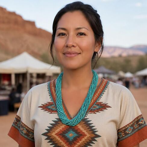 قلادة Alltribes Navajo الطبيعية من الذهب الفيروزي السونوراني والمطرزة بعشرة خيوط من الأحجار الحرة الشكل والجنيه الاسترليني بطول 26 بوصة 0925 in Kuwait