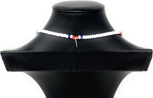 Hickory Wickery AMERICA 250 TRIBUTE! Handmade Love Bead Necklace Strand in American Flag Colors in Kuwait