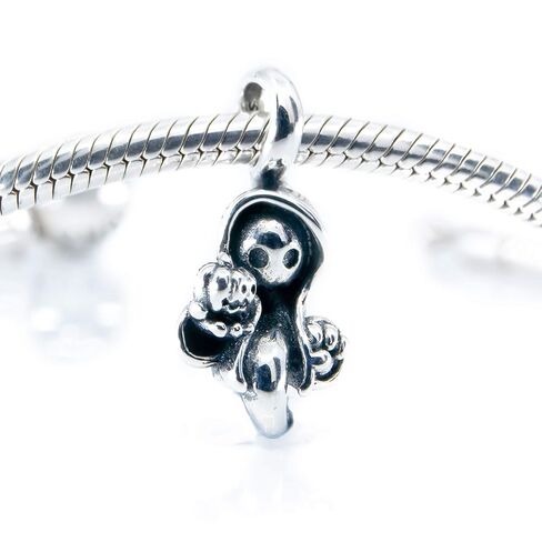 Ghost Skull Halloween Sterling Silver Dangle Charm Pendant S925, Halloween Ghost Zombie Pumpkin Silver Charm Pendant, Halloween Necklace, Pandora compatible Charm Jewellery in Kuwait
