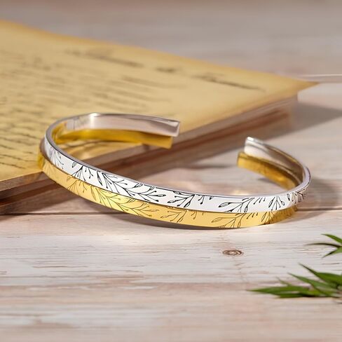 Engraved Bracelet Personalized – Custom Text Cuff Bracelet with Name or Quote – Adjustable Silver, Gold, or Rose Gold Bangle – Engraved Jewelry Gift for Her in Kuwait
