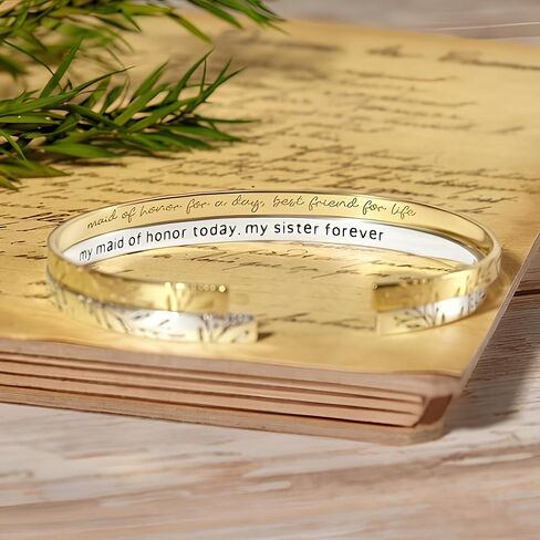 Engraved Bracelet Personalized – Custom Text Cuff Bracelet with Name or Quote – Adjustable Silver, Gold, or Rose Gold Bangle – Engraved Jewelry Gift for Her in Kuwait