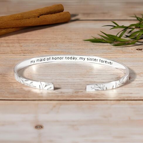 Engraved Bracelet Personalized – Custom Text Cuff Bracelet with Name or Quote – Adjustable Silver, Gold, or Rose Gold Bangle – Engraved Jewelry Gift for Her in Kuwait