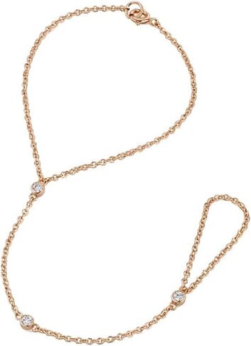 Delicate Hand Chain - Bezel CZ Finger Bracelet - Bride Jewelry in Kuwait