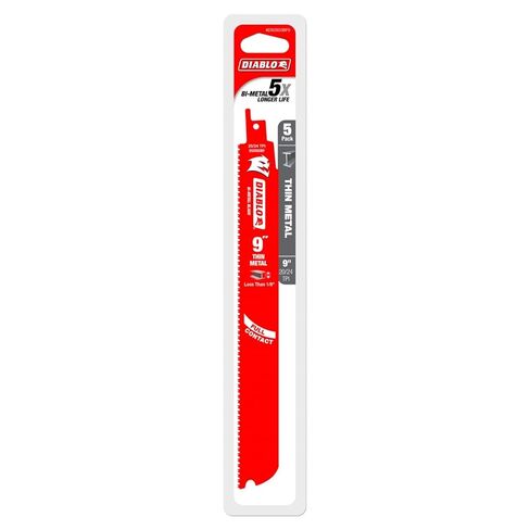 Diablo Tools 9 inches Bi-Metal Recip Blade For Thin Metal Less Than 1/8 inches 5Pc in Saudi Arabia