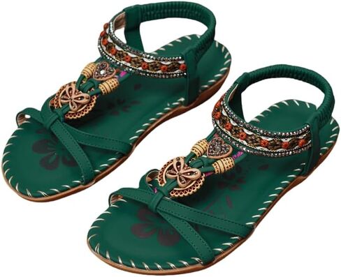 Bohemian Sandals, Elegant Comfortable Bohemian Style Women's Fashion Handmade Synthetic Cover Sandals 2025 New Summer All-match Outdoor in Kuwait