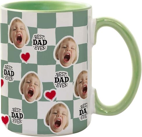Personalized Best Dad By Par Mug, Golf Dad Gifts, Custom Face Photo Mug Gifts For Papa Grandpa On Birthday, Fathers Day Gift For Papa, Daddy Gift From Son Daughter in Saudi Arabia