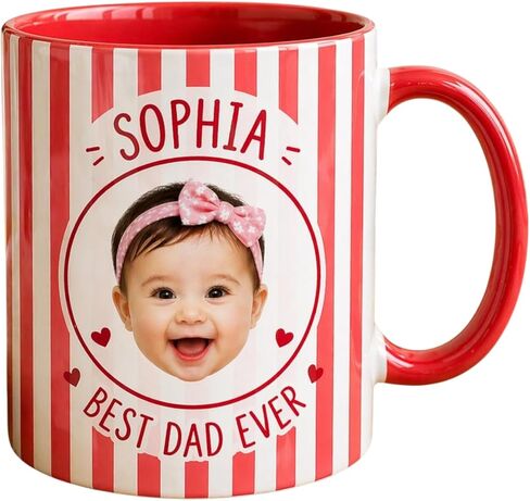 Personalized Best Dad By Par Mug, Golf Dad Gifts, Custom Face Photo Mug Gifts For Papa Grandpa On Birthday, Fathers Day Gift For Papa, Daddy Gift From Son Daughter in Saudi Arabia