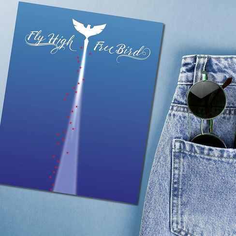 اقتباس موسيقى موسيقى الروك الكلاسيكية من Free Bird - ملصق احتفال فني مطبوع مستوحى من الفن ديكور المنزل هدية التقاعد (14 بوصة طول × 11 بوصة عرض، طباعة - غير مؤطرة) in Kuwait