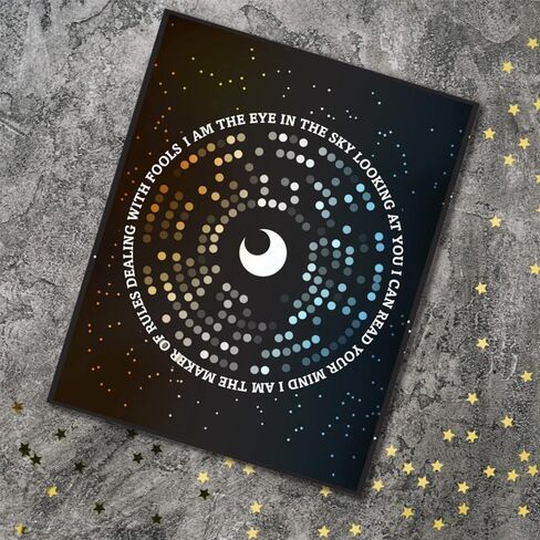 Eye in the Sky - Music Quote Song Lyric Visual Artwork Print Wall Artwork Home Decor (14"L x 11"W, Print - Unframed) in Kuwait