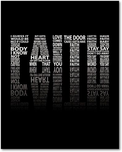 طباعة مصورة لأغنية Faith Lyric - ملصق فني جداري لموسيقى الروك الكلاسيكية لموسيقى الروك (10 بوصة طول × 8 بوصة عرض، طباعة - غير مؤطرة) in Kuwait