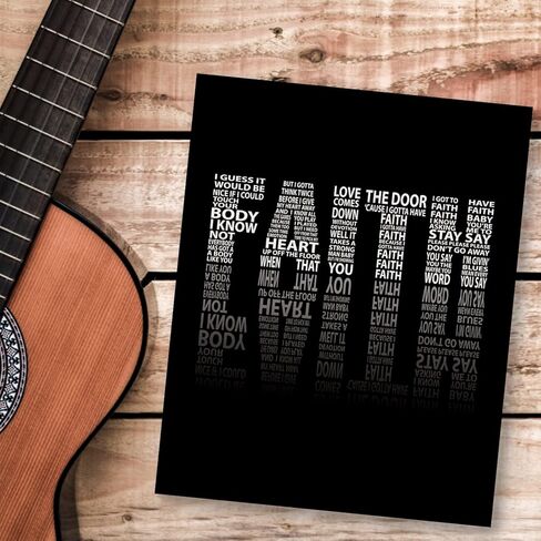 طباعة مصورة لأغنية Faith Lyric - ملصق فني جداري لموسيقى الروك الكلاسيكية لموسيقى الروك (10 بوصة طول × 8 بوصة عرض، طباعة - غير مؤطرة) in Kuwait