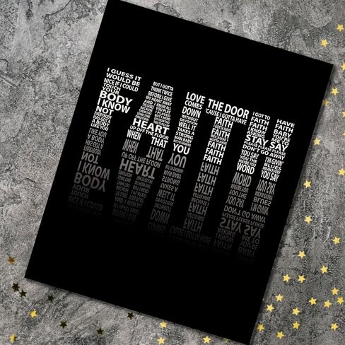 طباعة مصورة لأغنية Faith Lyric - ملصق فني جداري لموسيقى الروك الكلاسيكية لموسيقى الروك (10 بوصة طول × 8 بوصة عرض، طباعة - غير مؤطرة) in Kuwait