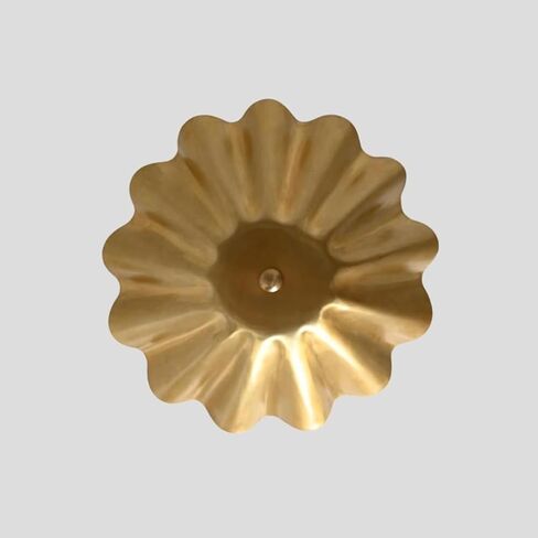 Handmade Brass Semi Flush Mount Ceiling Light – Mid Century Modern Ceiling Fixture, Gold Scalloped Flush Mount Lighting, Modern Sputnik Style Ceiling Lamp for Bedroom, Living Room (Matte Black) in Kuwait