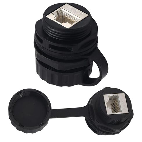 PENGLIN 5 قطع مقاومة للماء RJ45 لوحة تركيب مقرنة، محمية CAT6A/6/5E/5 إيثرنت LAN كابل موصل مزدوج الرأس أنثى إلى أنثى مع غطاء مقاوم للماء/الغبار in Kuwait