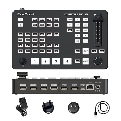 محول فيديو سينتريك سينلايف V1 4 HDMI عمودي للبث المباشر يدعم التحكم في الكاميرا ومخرج PVW/PGM/AUX in Saudi Arabia