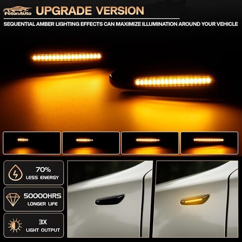 Smoked Lens Sequential Amber LED Side Marker Turn Signal Light for BMW E60 E90 E92 E93 E82 E46 E83 E91 128i 135i 328i 335i E61 E88 E91 Front Fender Dynamic Indicator in Saudi Arabia