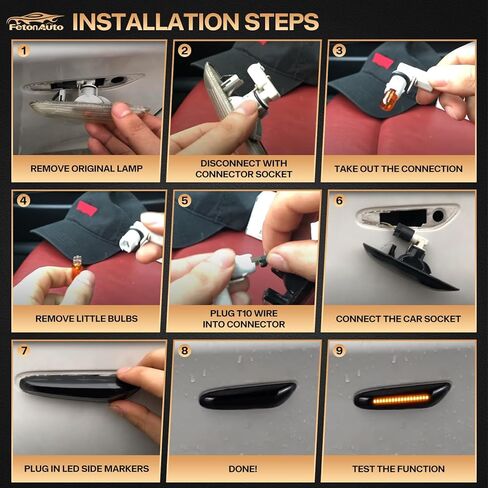 Smoked Lens Sequential Amber LED Side Marker Turn Signal Light for BMW E60 E90 E92 E93 E82 E46 E83 E91 128i 135i 328i 335i E61 E88 E91 Front Fender Dynamic Indicator in Saudi Arabia