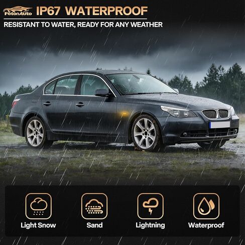 Smoked Lens Sequential Amber LED Side Marker Turn Signal Light for BMW E60 E90 E92 E93 E82 E46 E83 E91 128i 135i 328i 335i E61 E88 E91 Front Fender Dynamic Indicator in Saudi Arabia