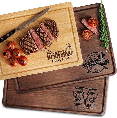 USA Made Personalized Cutting Board - Men Customized Gifts for Fathers Day, Birthday, Anniversary - BBQ, Grill Accessories - Dad, Husband, Brother, Boyfriend, Papa - Custom Unique Mens Gifts for Him in Kuwait