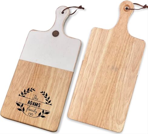 Personalized Antique style Charcuterie, Cheese Board, Personalize Engraving, Ideal for Wedding Gift, Anniversary, Birthday or housewarming. (White) in Kuwait