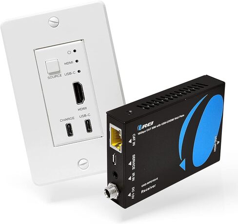 موسع HDMI للوحة الحائط OREI 4K HDBaseT، عبر كابل واحد Cat6/Cat7، جهاز إرسال لوحة الحائط 4K @ 60 هرتز UltraHD مع HDR وتحكم بالأشعة تحت الحمراء في اتجاهين - حتى 230 قدمًا in Kuwait