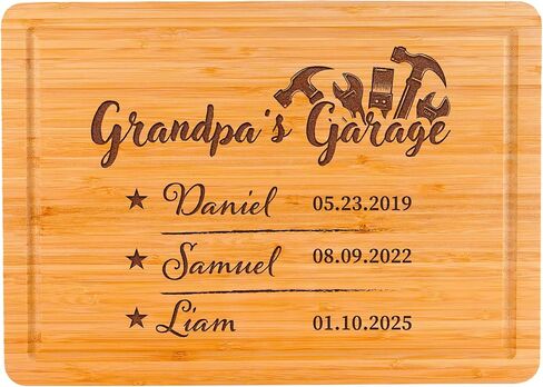 Personalized Engraved Cutting Board for Dad Grandpa Papa, Customized Best Father’s Day Gift for Dad, Father in Law & Daddy, Unique Birthday Gift for Men, BBQ Grill Board Gift for Men for Anniversary in Kuwait