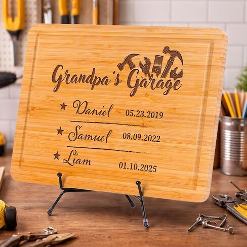Personalized Engraved Cutting Board for Dad Grandpa Papa, Customized Best Father’s Day Gift for Dad, Father in Law & Daddy, Unique Birthday Gift for Men, BBQ Grill Board Gift for Men for Anniversary in Kuwait