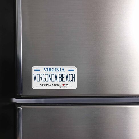 Virginia Beach Magnet for Car - VA State License Plate Flexible Fridge Magnet - Newport News Norfolk Chesapeake Souvenir - Cute Southern Gift in Kuwait