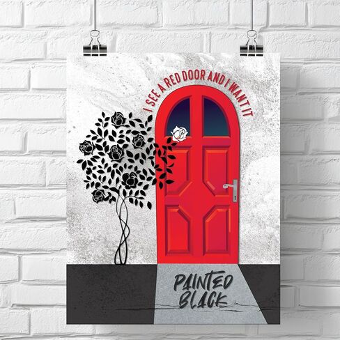 Paint it Black Song - Lyric Inspired Wall Art Print 60s Classic Rock Music - Artwork Poster for Music Gallery (14"L x 11"W, Print - Unframed) in Kuwait