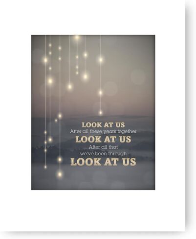 Look at Us by Vince Gill - لوحة فنية جدارية مطبوعة لأغنية Pop Country Lyric ديكور ريفي إلهام ريفي (10 بوصة طول × 8 بوصة عرض، طباعة غير لامعة) in Kuwait