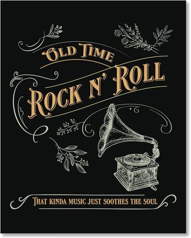 Old Time Rock n' Roll Song - Lyrics Inspired Artwork Print Music Memorabilia - Home Decor Wall Hanging Art Gift for Music Enthusiasts (14"L x 11"W, Print - Unframed) in Kuwait