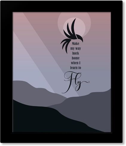 Song Lyrics Art Learn to Fly - Abstract Modern Inspired Print Pop Rock Wall Hanging - Home Decor Artwork Music Memorabilia (10" L x 8" W, Print with Frame) in Kuwait