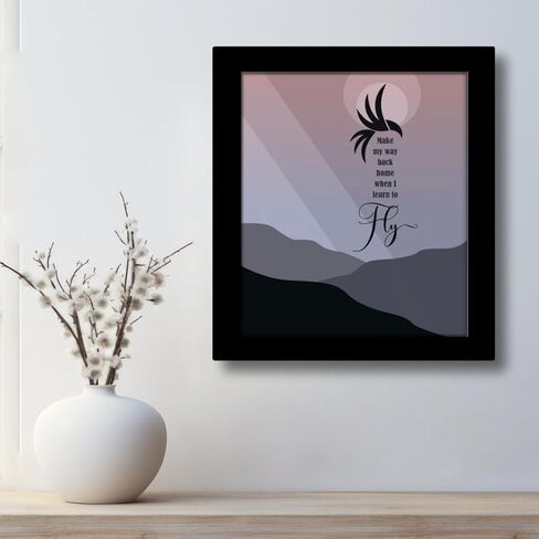 Song Lyrics Art Learn to Fly - Abstract Modern Inspired Print Pop Rock Wall Hanging - Home Decor Artwork Music Memorabilia (10" L x 8" W, Print with Frame) in Kuwait