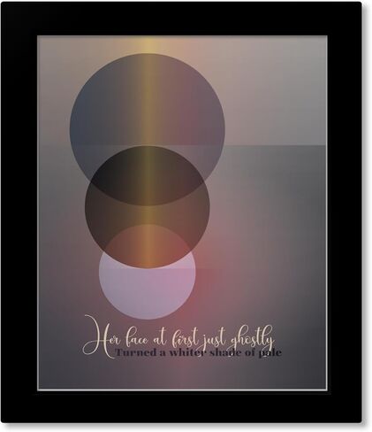 Song Lyrics Art Whiter Shade of Pale - Retro Classic Rock Music Quote Poster (10" L x 8" W, Print with Frame) in Kuwait