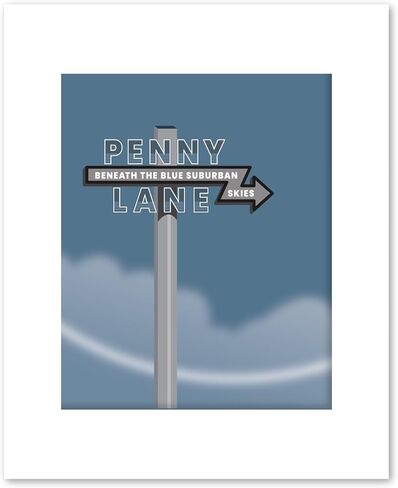 Penny Lane Song - كلمات الموسيقى المصورة، طباعة فنية حديثة لتزيين الحائط (14 بوصة طول × 11 بوصة عرض، طباعة غير لامعة) in Kuwait