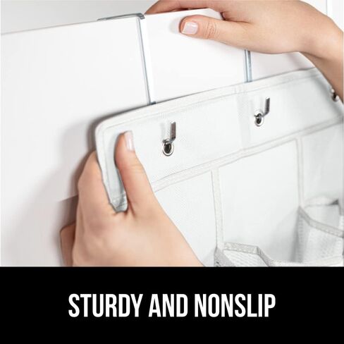 Gorilla Grip Smooth Drawer Liner and Over The Door Shoe Organizer, Drawer Liner Size 12x20 in White, Non Adhesive, Shoe Holder Includes 24 Pockets in White, Mesh, 2 Item Bundle in Kuwait