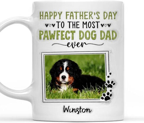 Personalized Pawfect Dog Dad Mug, Fathers Day Gift For Dogs Dad, Mug For Pet Lovers, Gifts For Dads From Fur Baby, Custom Photo Pet Mug in Saudi Arabia
