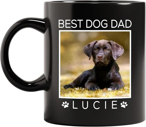 Dear Dad Thanks For Picking Up My Poo And Loving Me Too Personalized Funny Dog Dad Mug, Custom Name And Photo Pet Lover Coffee Cup Gifts For Dog Dad, 3D Inflated Effect Printed Mug in Saudi Arabia