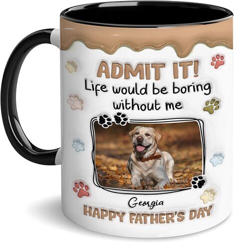 Personalized Pawfect Dog Dad Mug, Fathers Day Gift For Dogs Dad, Mug For Pet Lovers, Gifts For Dads From Fur Baby, Custom Photo Pet Mug in Saudi Arabia