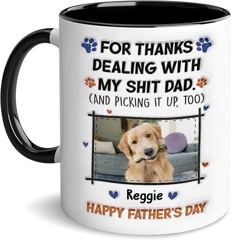 Personalized Pawfect Dog Dad Mug, Fathers Day Gift For Dogs Dad, Mug For Pet Lovers, Gifts For Dads From Fur Baby, Custom Photo Pet Mug in Saudi Arabia