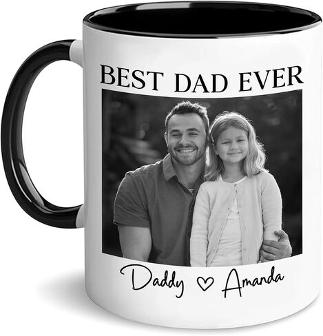 كوب مخصص للأب، اسم مخصص وهدية صورة للأب من الأطفال والابنة، هدية عيد الأب من الأطفال، كوب عيد ميلاد الأب، هدايا مضحكة للزوج من الزوجة in Kuwait