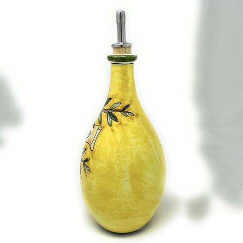 CERAMICHE D'ARTE PARRINI - زجاجة إبريق زيت فخارية من السيراميك الإيطالي مرسومة يدويًا بزيتون مزخرف صنع في توسكان إيطاليا in Kuwait
