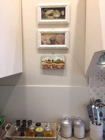 CERAMICHE D'ARTE PARRINI - بلاط الفن الخزفي الإيطالي Pantiles الفخار المناظر الطبيعية الخشخاش رسمت باليد صنع في إيطاليا توسكان in Kuwait