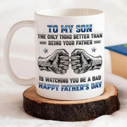 My Son Be A Dad 2 - كوب ذو تأثير مضخم ثلاثي الأبعاد مخصص، لابني، الشيء الوحيد الأفضل من أن تكون والدك يراقبك وتكون أبًا، هدايا للأبناء من الآباء والأمهات، وعيد الأب in Kuwait