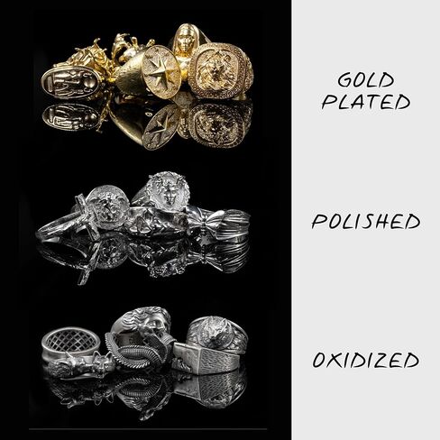 BySilverStone - Scandinavian Mythology inspired Nordic Bear Signet Ring, Animal Lover Mens Jewelry in Silver in Kuwait