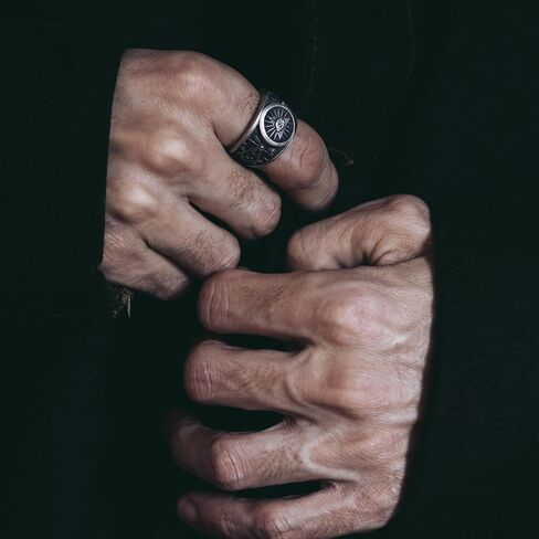 BySilverStone - Silver Eye of Providence Signet Ring, Freemason Symbol Engraved Jewelry in Kuwait