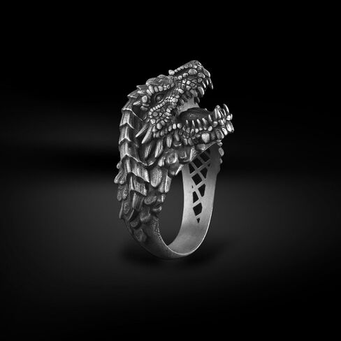 BySilverStone - Silver Dragon Ring for Men, Mythical Creature Sculpted Jewelry in Kuwait