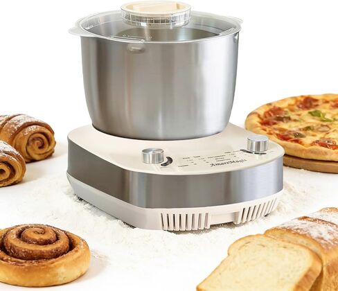 خلاط عجين كهربائي 7.4QT مع مؤقت وتخمير، آلة عجن العجين للخبز والبيتزا والمعكرونة والعجين المخمر، سعة كبيرة تصل إلى 2.1 كجم من العجين، آلة عجن بدون استخدام اليدين للخبز المنزلي in Kuwait